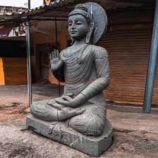 big stone sitting buddha statue india