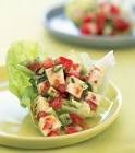 asian lime and herbed tofu in lettuce cups