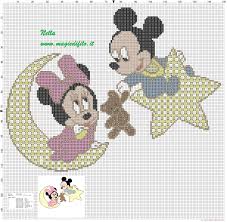 Baby Mickey And Minnie Mouse Cross Stitch Pattern Baby