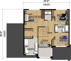 bedroom house plan with 2 car garage