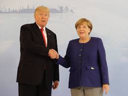Angela merkel and françois hollande have responded curtly but defiantly after donald trump cast further doubt on his commitment to nato. Trump And Merkel Pose For Awkward Photos Handshake Before G20 Summit