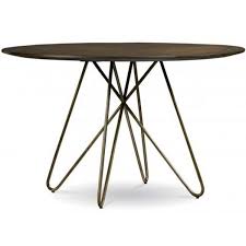 Round Wooden Table With Wrought Iron