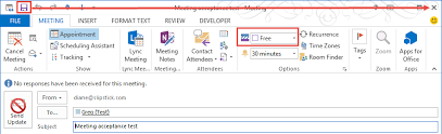 change the free busy status on meetings