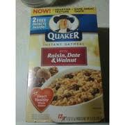 quaker raisin date and walnut instant