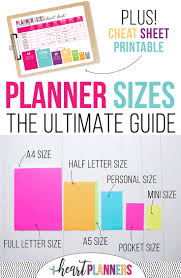 Planner Sizes The Ultimate Guide I Heart Planners