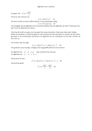 Wiskunde afgeleide uitleg - Afgeleide met Je begint met: f ( x 10 e x x Dit  kan je ook schrijven - Studeersnel