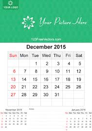 December 2015 Calendar Template Vector Free Download Free