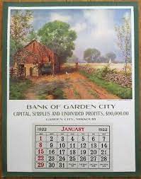 1922 advertising calendar 14x17 poster