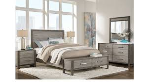 Browse our selection of bedroom furniture packages. Abbott Gray 7 Pc King Panel Bedroom With Storage Contemporary