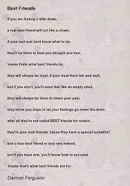 best friends poem by daimon ferguson