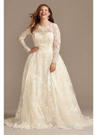 I requested custom sizing since i am plus size and tall and it was perfect. Long Sleeve Beaded Lace Plus Size Wedding Dress David S Bridal