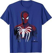 Amazon Com Marvel S Spider Man Game Grunge Portrait Graphic T Shirt C  gambar png