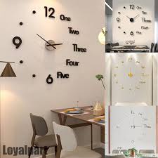 3d Large Wall Clock Mirror Surface