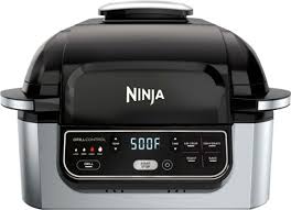 Ninja Foodi 5 In 1 Indoor Smokeless Air Fry Electric Grill Stainless Steel Black