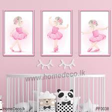 Pink Ballet Girls Baby Wall Art Pf0038