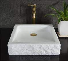 natural stone vessel wash basin sink