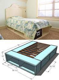 diy platform bed twin storage bed