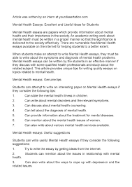 calam eacute o mental health essays excellent and useful ideas for students 