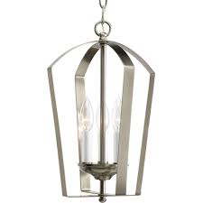 Progress Lighting Gather Collection 3 Light Brushed Nickel Foyer Pendant P3928 09 The Home Depot