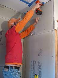 hanging cement board drywall fixing