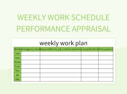 free weekly work schedule weekly work