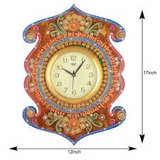 Indian Wooden Wall Clock Home Decor