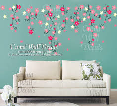14.and some 3d mirrored flower decals. Flower Wall Decal Nursery Pink Flower By Cuma Wall Decals On Zibbet