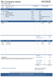 vehicle repair invoice template for excel