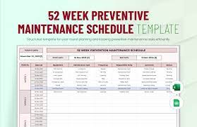 52 week preventive maintenance schedule