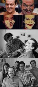 jack nicholson getting his makeup done
