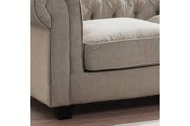 chesterfield natural fabric 3 seater