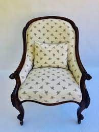 Upholstered antique victorian armchair, dating from around 1880 and newly reupholstered. Antique Victorian Rosewood Armchair For Sale At Pamono