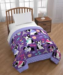 purple french bulldog twin comforter