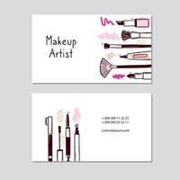 makeup artist business card vector art