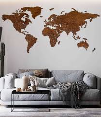 Wooden World Maps For Wall Art Decor