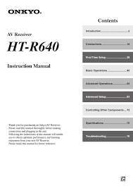 Onkyo Ht R390 Stereo Receiver User Manual Manualzz Com