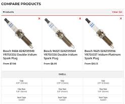 comparing bosch part specifications