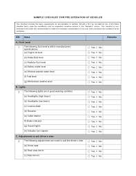 45 best vehicle checklists inspection