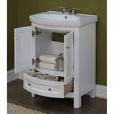 Product title mainstays 24 bathroom vanity with sink top & mirror set average rating: Runfine 24 In W X 19 In D X 34 In H Vanity In White With Vitreous China Vanity Top In White And White Basin Rfva0069w The Home Depot