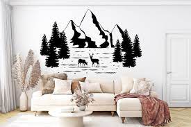 Deer Hunting Forest Wall Decal Mountain