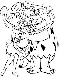 Each printable highlights a word that starts. Fred Wilma And Dino Hug Pebbles In The Flintstones Coloring Page Coloring Sun