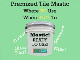 premixed tile mastic revealing its