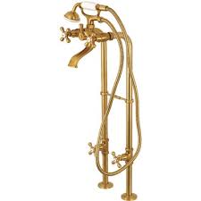 Up to 40% off select bath. Kingston Brass Part Hcck266k7 Kingston Brass Traditional 3 Handle Claw Foot Freestanding Tub Faucet With Handshower Combo Set In Brushed Brass Bathtub Faucets Spouts Home Depot Pro