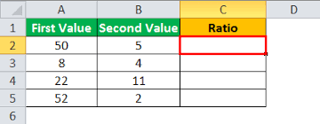 calculate ratio in excel
