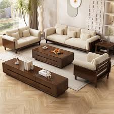 wooden sofa small apartment living room