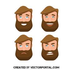 bearded man face emotions royalty free