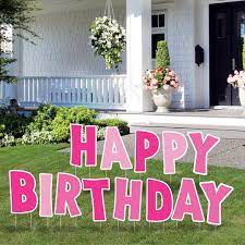 We put an old cardboard box under ours. Amazon Com Qps Pink Happy Birthday Yard Letters With Stakes Lawn Signs Happy Birthday Outdoor Birthday Decorations For Yard 28 Stakes Each Letter Is 14 Tall 13 Total Letter Lawn Signs Garden Outdoor