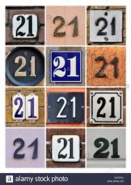 21 (number), the natural number following 20 and preceding 22. House Number 21 Sign Stockfotos Und Bilder Kaufen Alamy