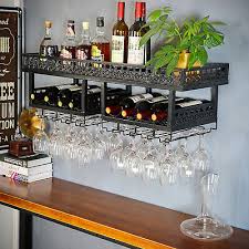 2 Tier Wine Rack Wall Mount Kitchen Bar