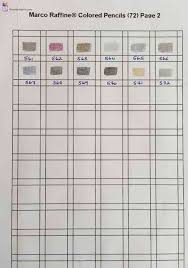 Color Chart For Marco Raffine Colored Pencils The